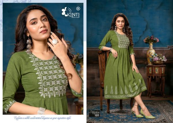 Kinti Mantos Fancy Wear Embroidery Kurti Collection